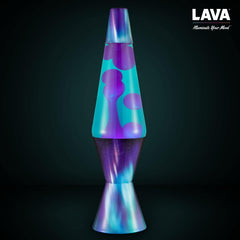 Lava Lite en uso sobre mesa centro creando ambiente y foco visual