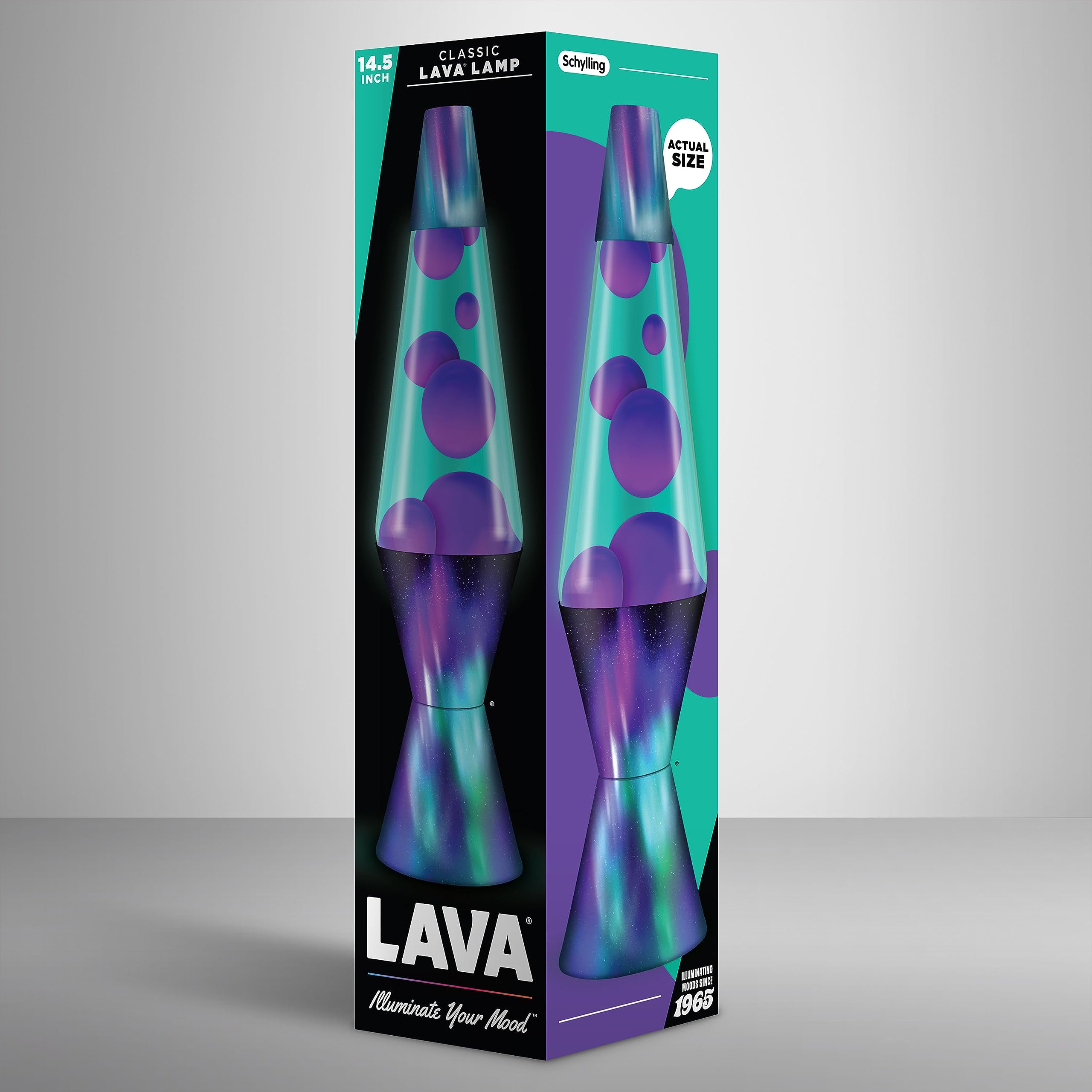 Lava Lite etiqueta y bombilla incluida mostrando instrucciones y compatibilidad