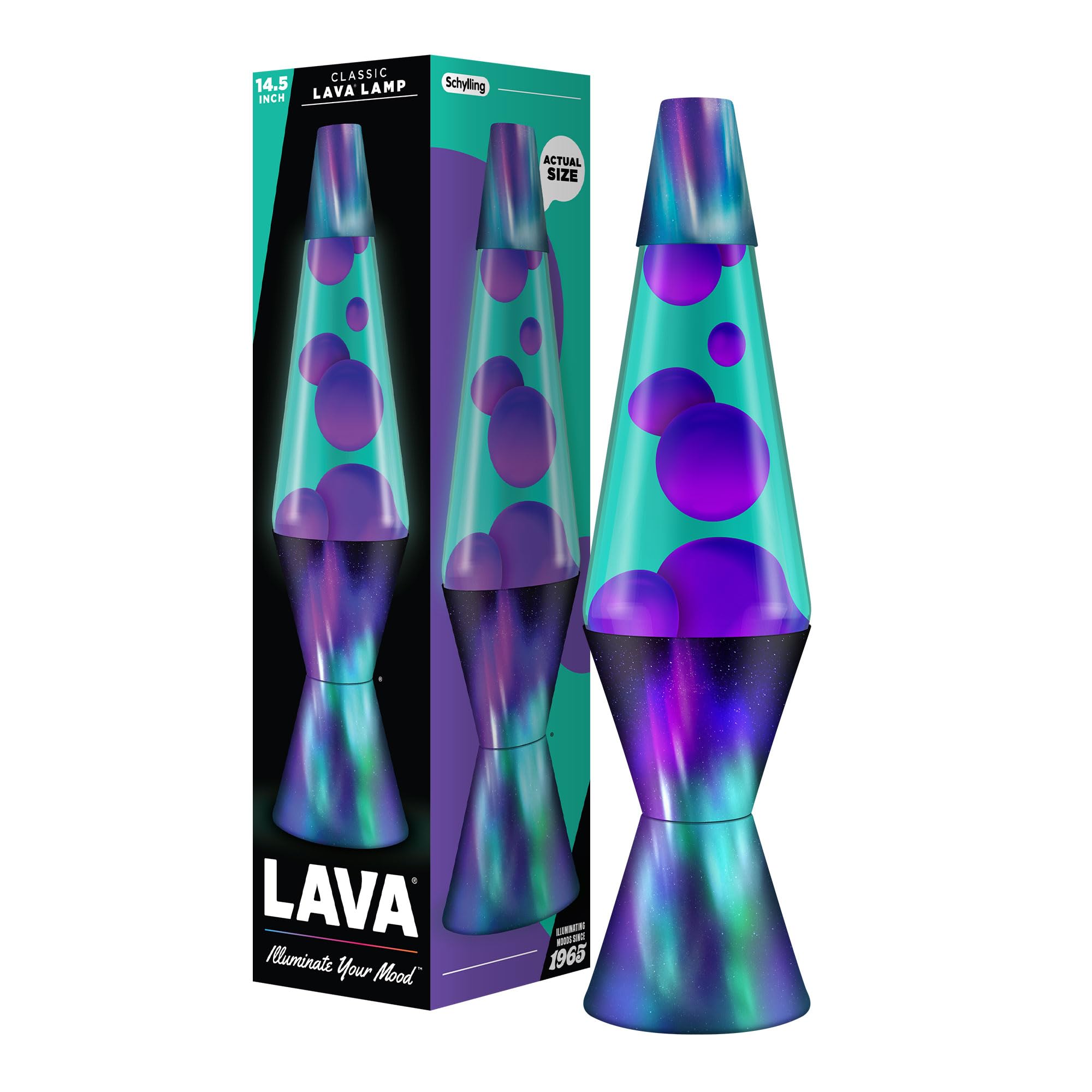Lava Lite lámpara frontal Aurora Borealis mostrando movimiento calmante