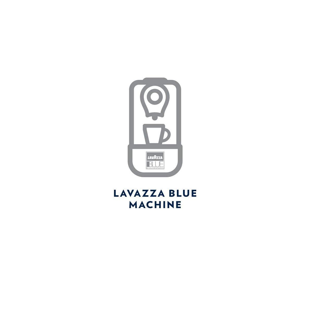 Lavazza Blue capsules spread beside a hand to show scale and convenient single-serve portioning