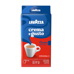 Lavazza Crema e Gusto frente del ladrillo mostrando el empaque y frescura