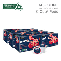 Varias cápsulas Lavazza Dolcevita dispuestas para resaltar el formato K-Cup y facilidad de uso
