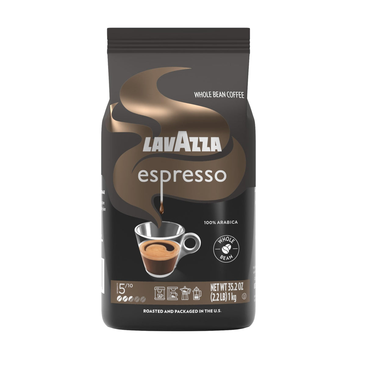 Lavazza bolsa frontal mostrando el empaque y beneficio frescura
