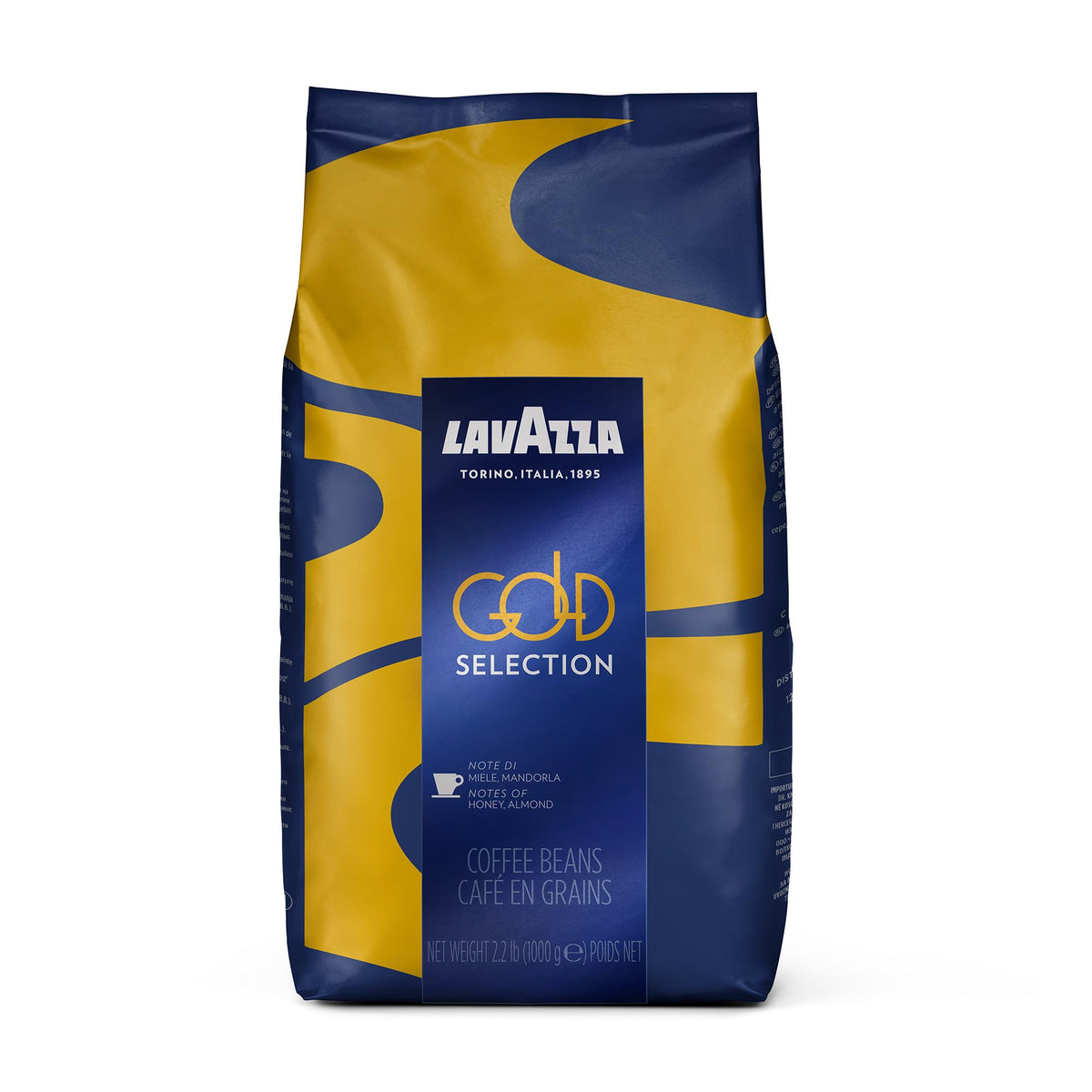 Lavazza bolsa frontal mostrando diseño y tamaño, garantiza calidad italiana