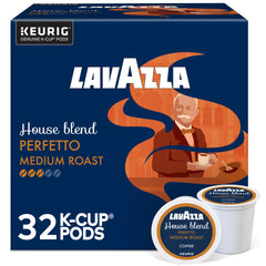 Lavazza caja frontal mostrando 32 cápsulas y conveniencia diaria
