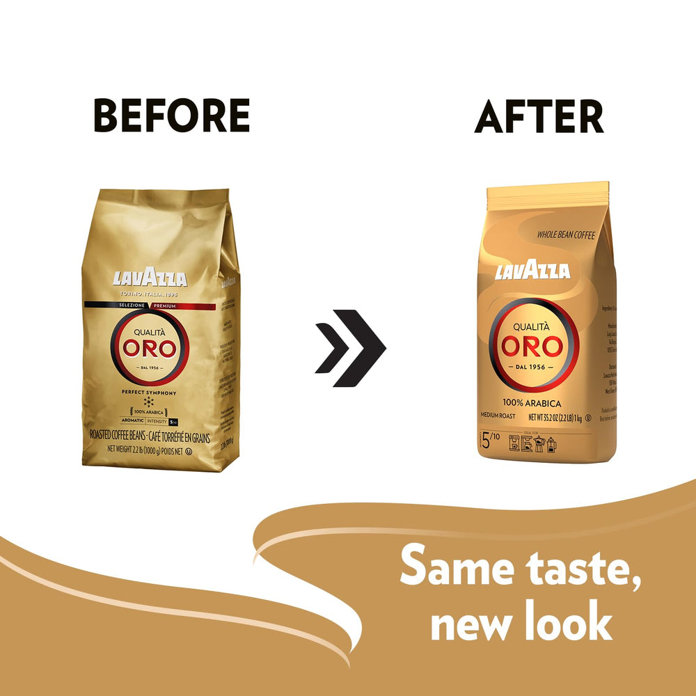 Lavazza Qualità Oro primeros planos de granos para apreciar frescura