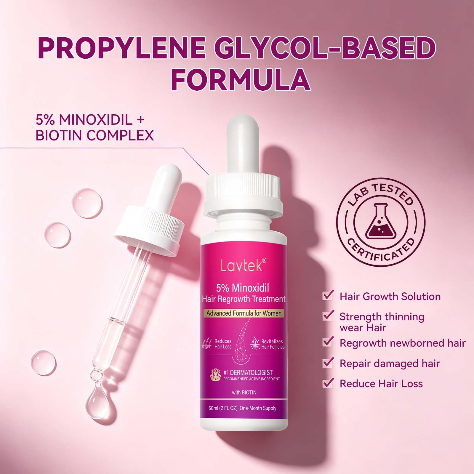 Lavtek etiqueta con ingredientes clave mostrando biotina y colágeno