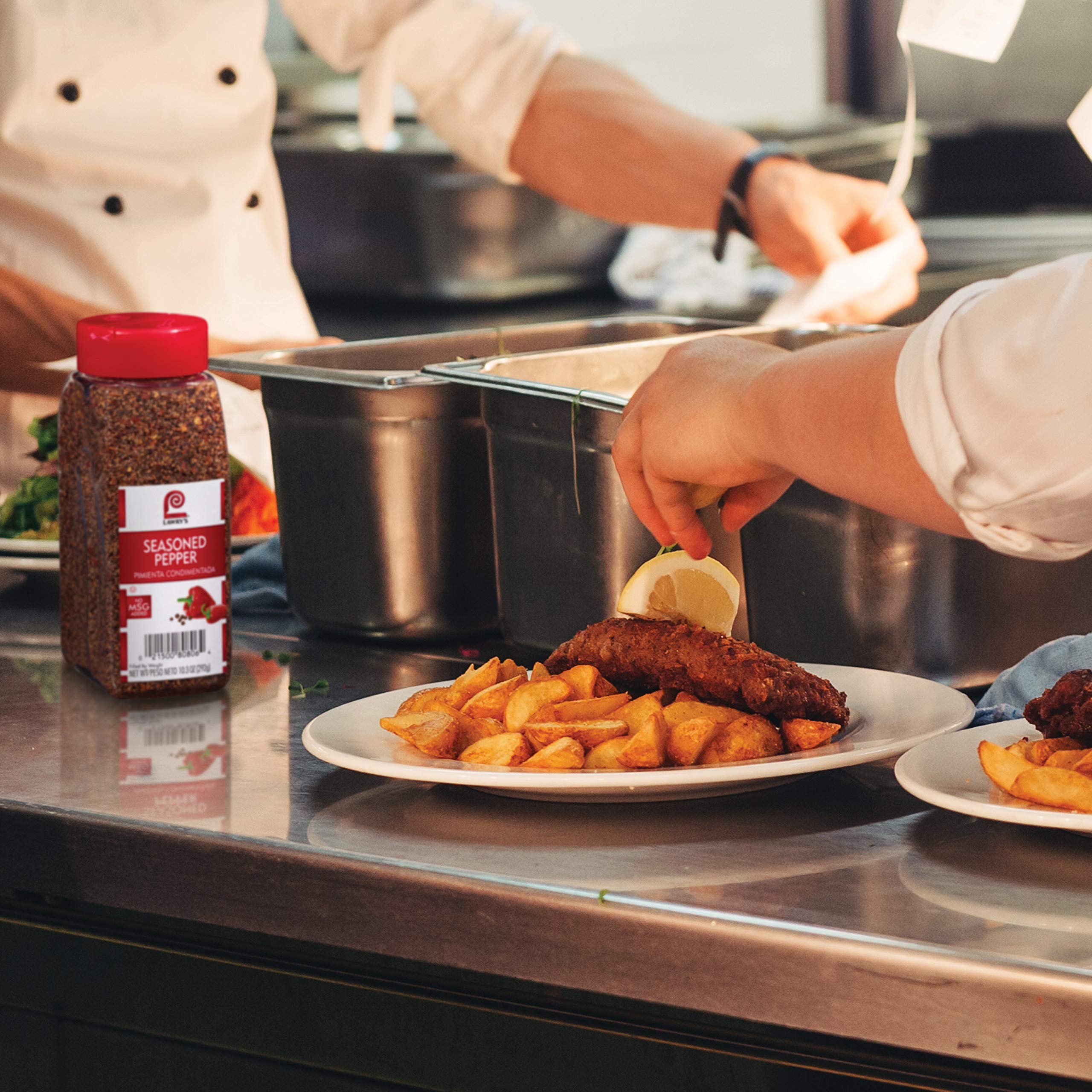 Lawry's etiqueta cercana mostrando ingredientes y confianza del producto