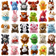 Laxdacee frente del set con 32 peluches, variedad visible y colores vivos