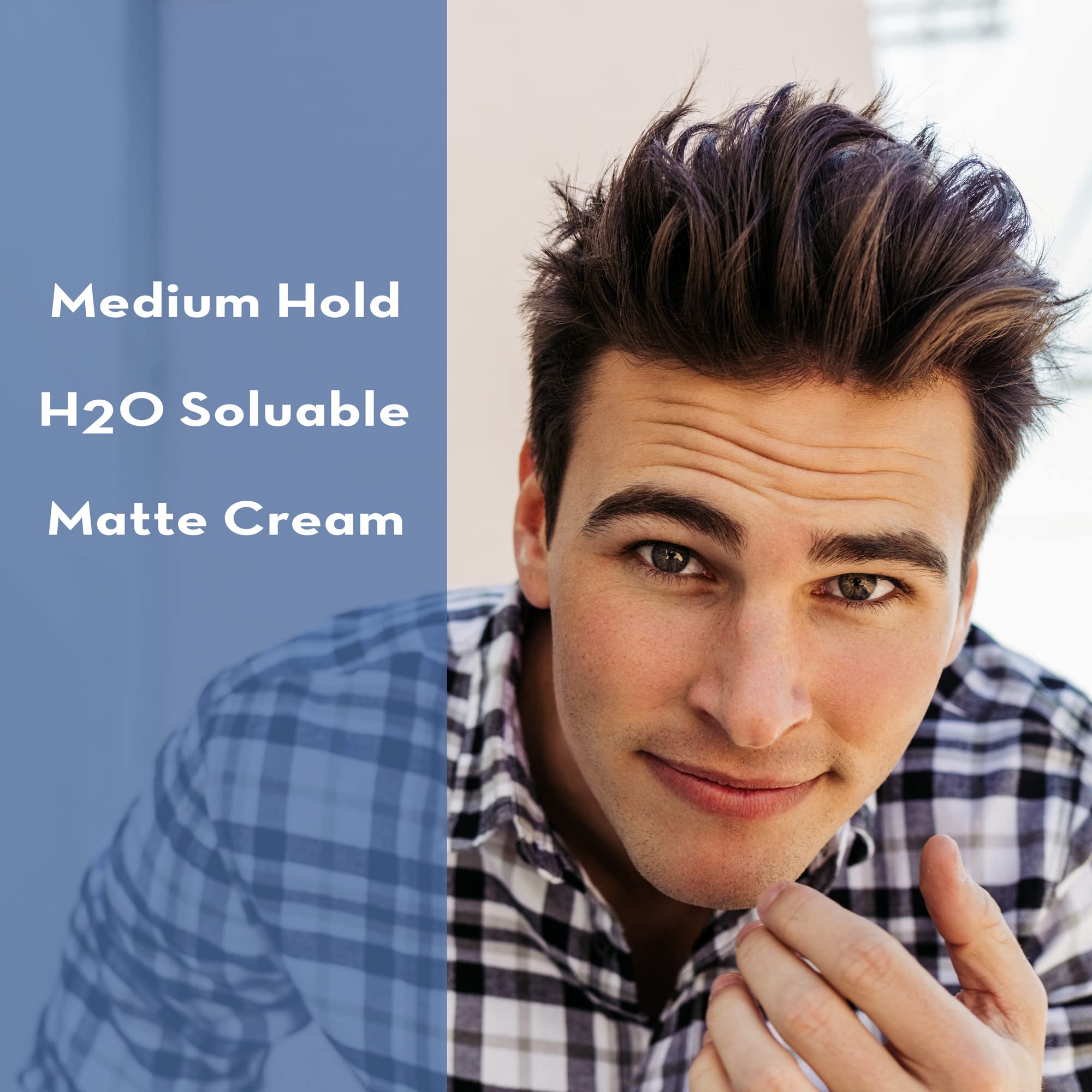 Layrite crema estilo terminado en hombre muestra acabado mate natural y definición