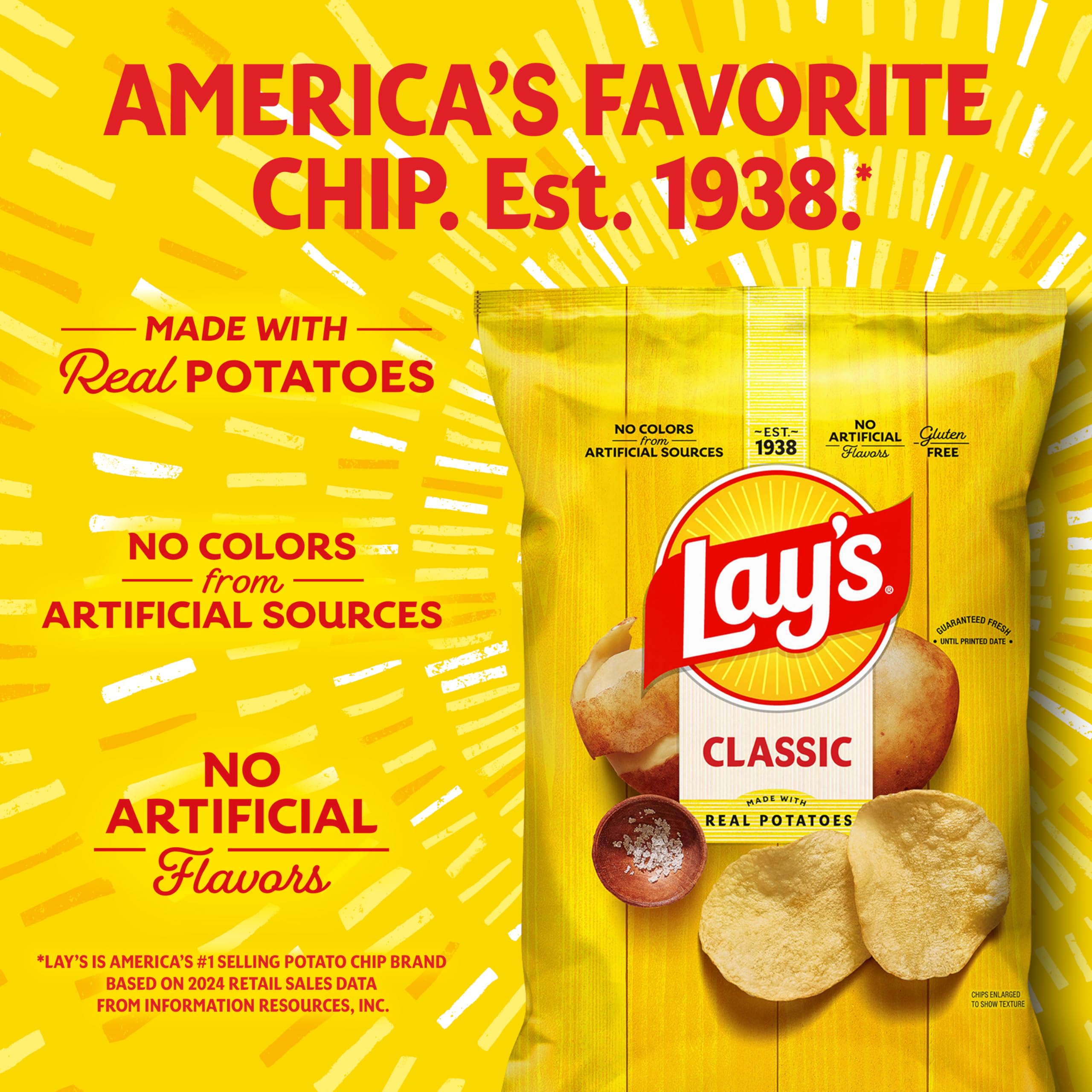Lay's mano sosteniendo una bolsa de 1 oz, portabilidad para almuerzos