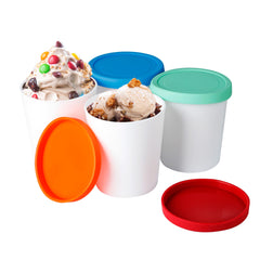 LayYun envase frontal mostrando diseño apilable y tapa hermética para conservar helados