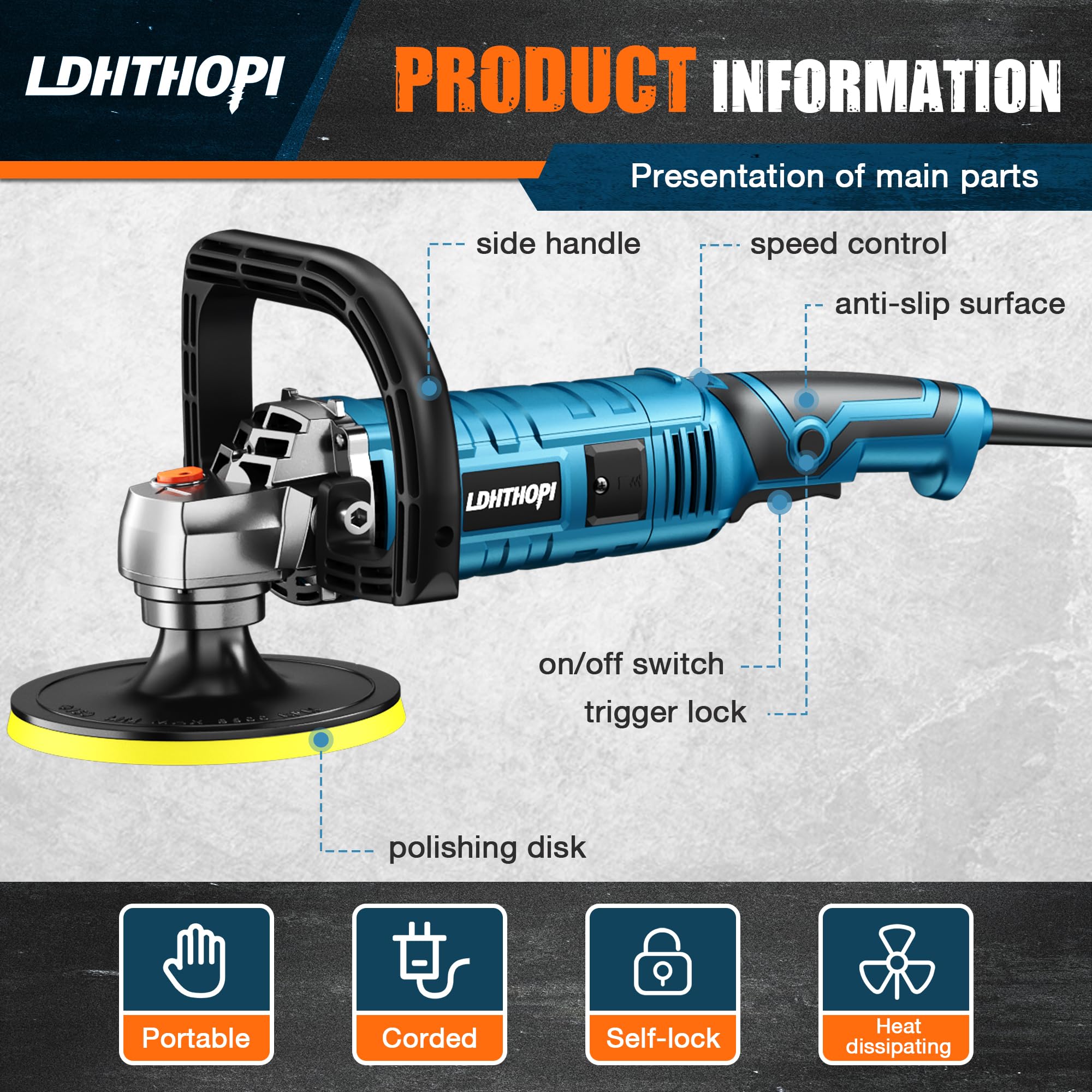 LDHTHOPI comparación de tamaño con mano para ver escala y ergonomía