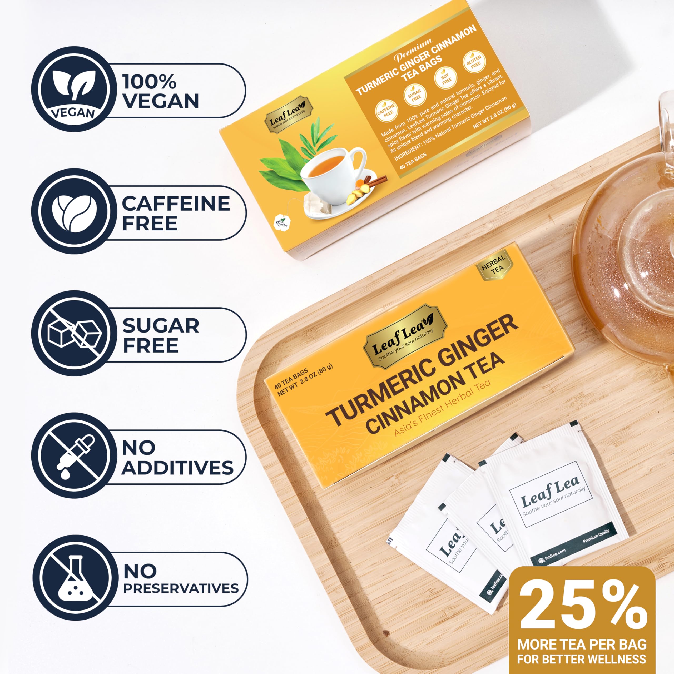 LeafLea té frío con hielo en vaso, opción refrescante y sin cafeína