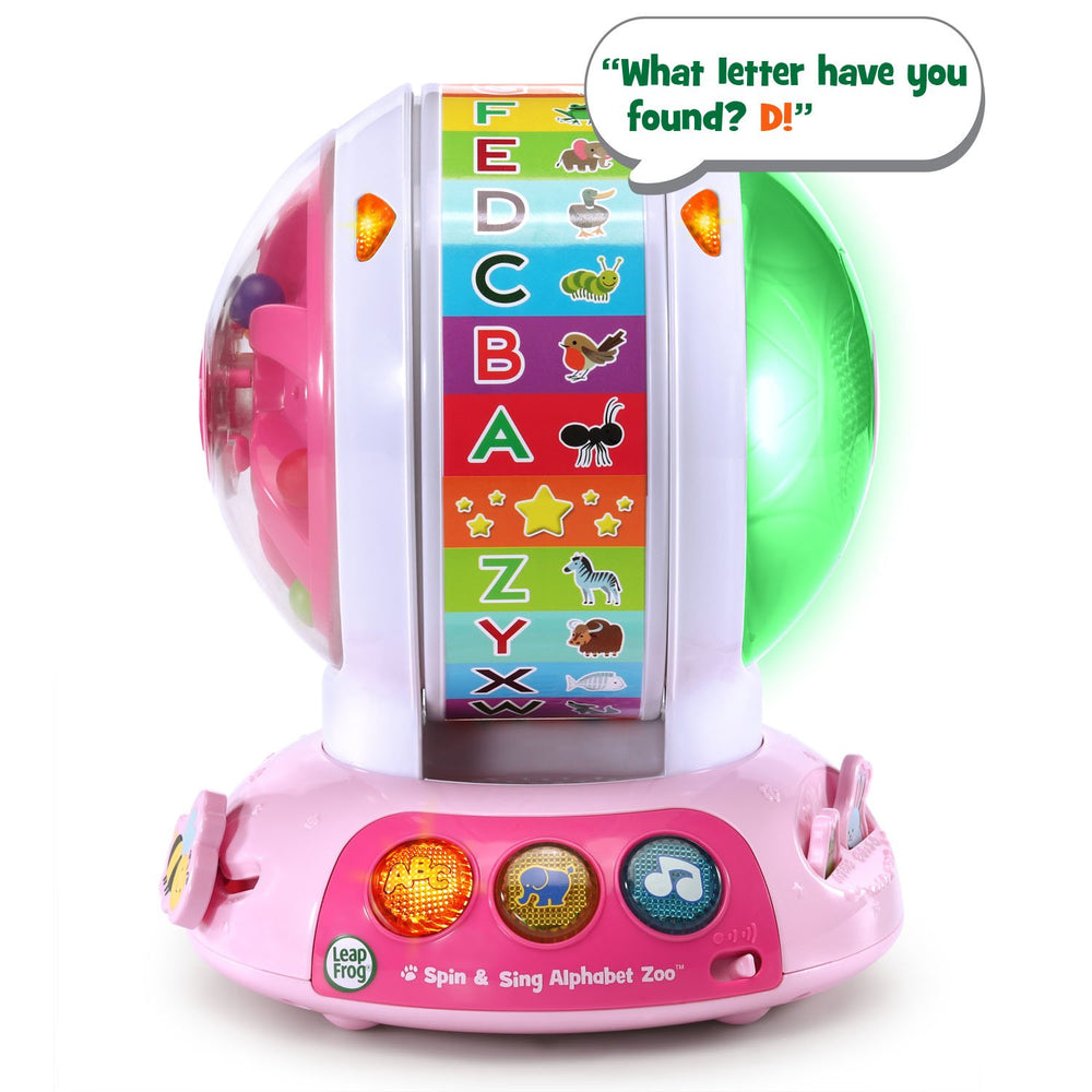 Botones iluminados de LeapFrog Alphabet Zoo activándose para enseñar letras y sonidos