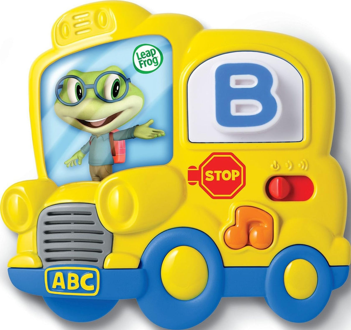 LeapFrog autobús magnético frontal mostrando botones y diseño educativo