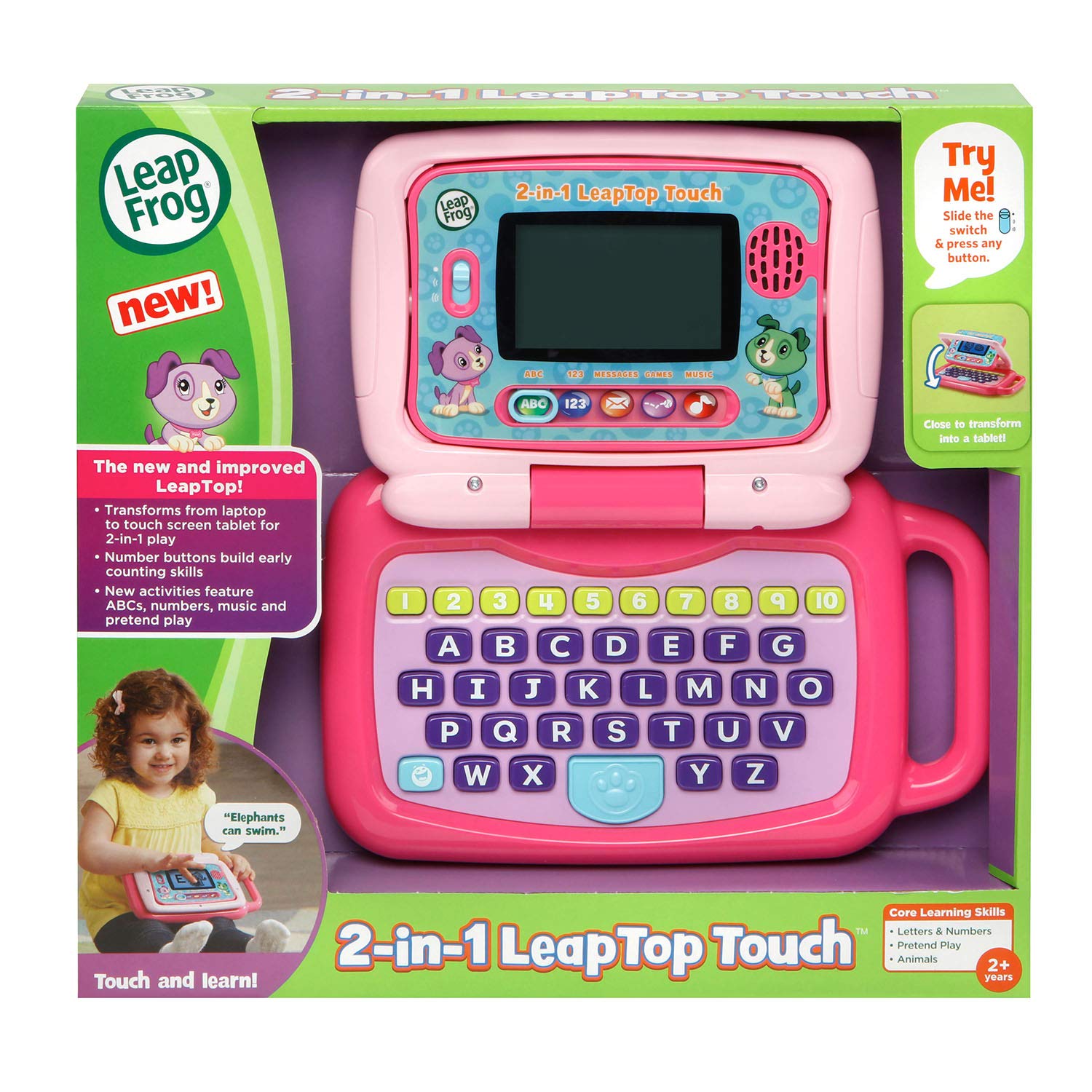 LeapFrog comparación de tamaño con manos de niño, escala adecuada para 2-5 años
