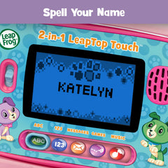 LeapFrog primer plano del teclado con letras A-Z y números 1-10, mejora reconocimiento