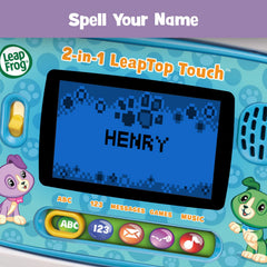 LeapFrog detalle del teclado A-Z y números 1-10, facilita reconocimiento de letras