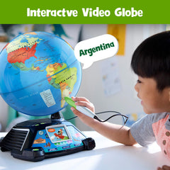 LeapFrog stylus en primer plano, detalle ergonómico que facilita exploración táctil