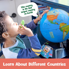 LeapFrog superficie del globo con mapas claros, favorece reconocimiento geográfico