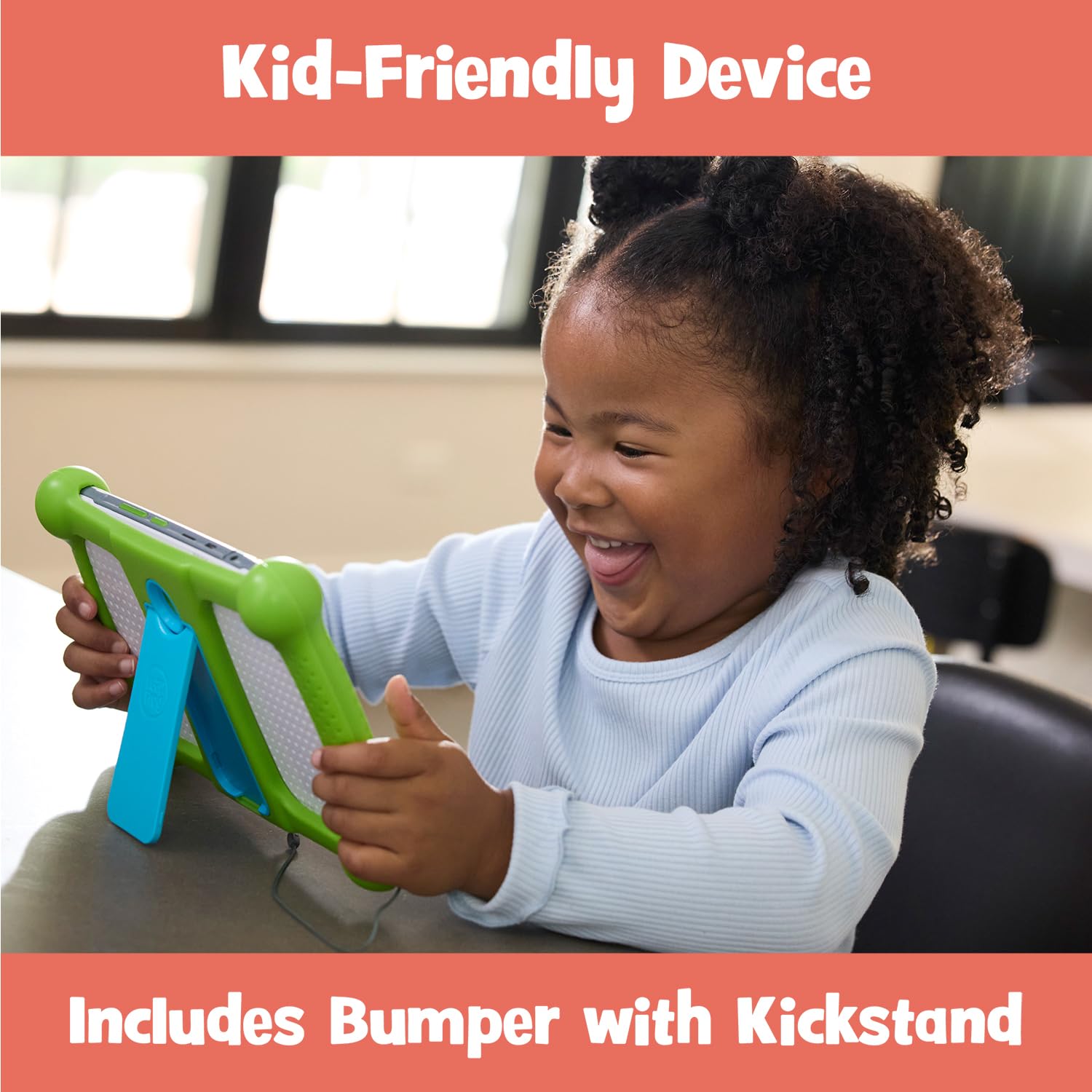 LeapFrog bumper resistente y kickstand integrado que protege y sostiene la tablet