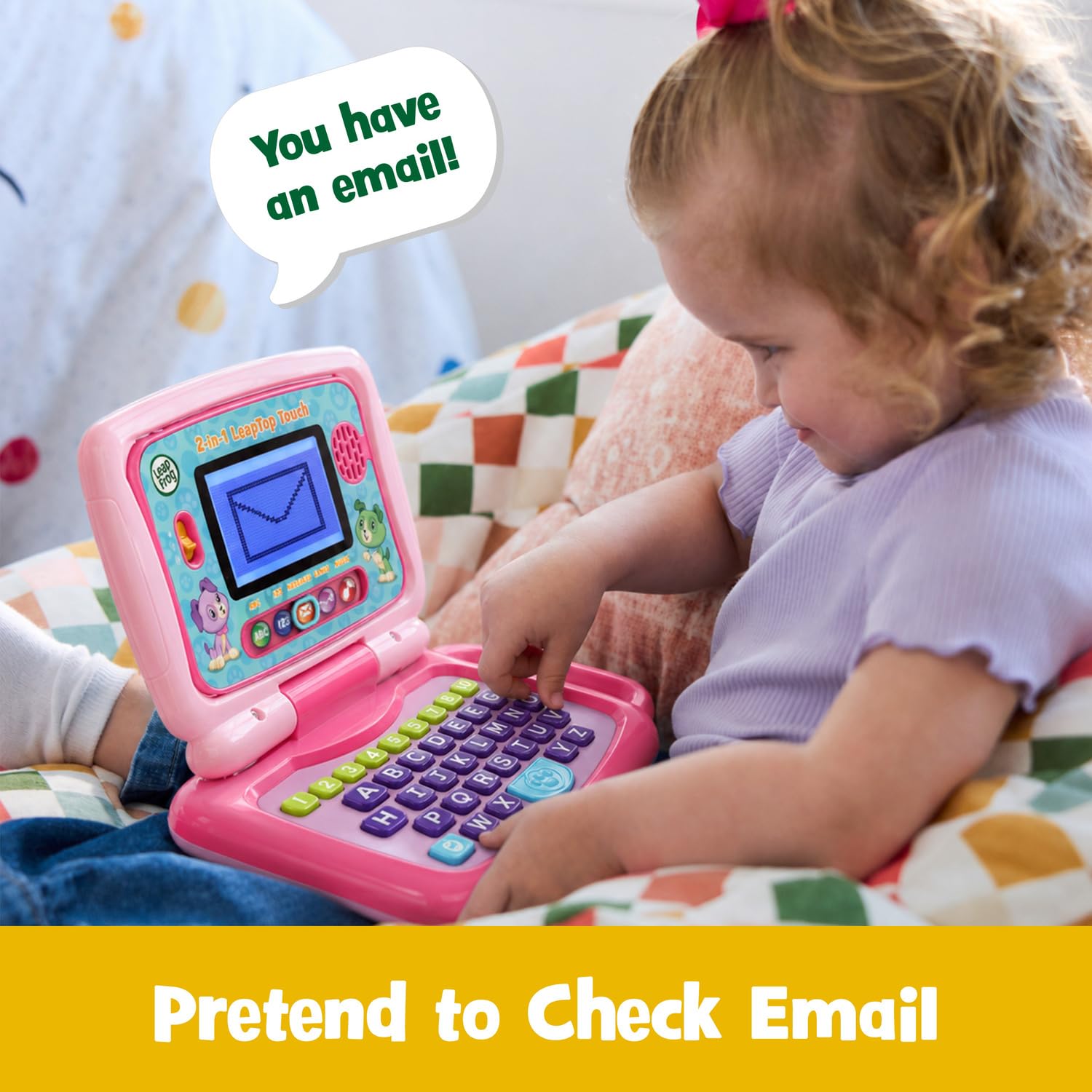 LeapFrog detalle de botones e iconos táctiles, diseño seguro y fácil de usar