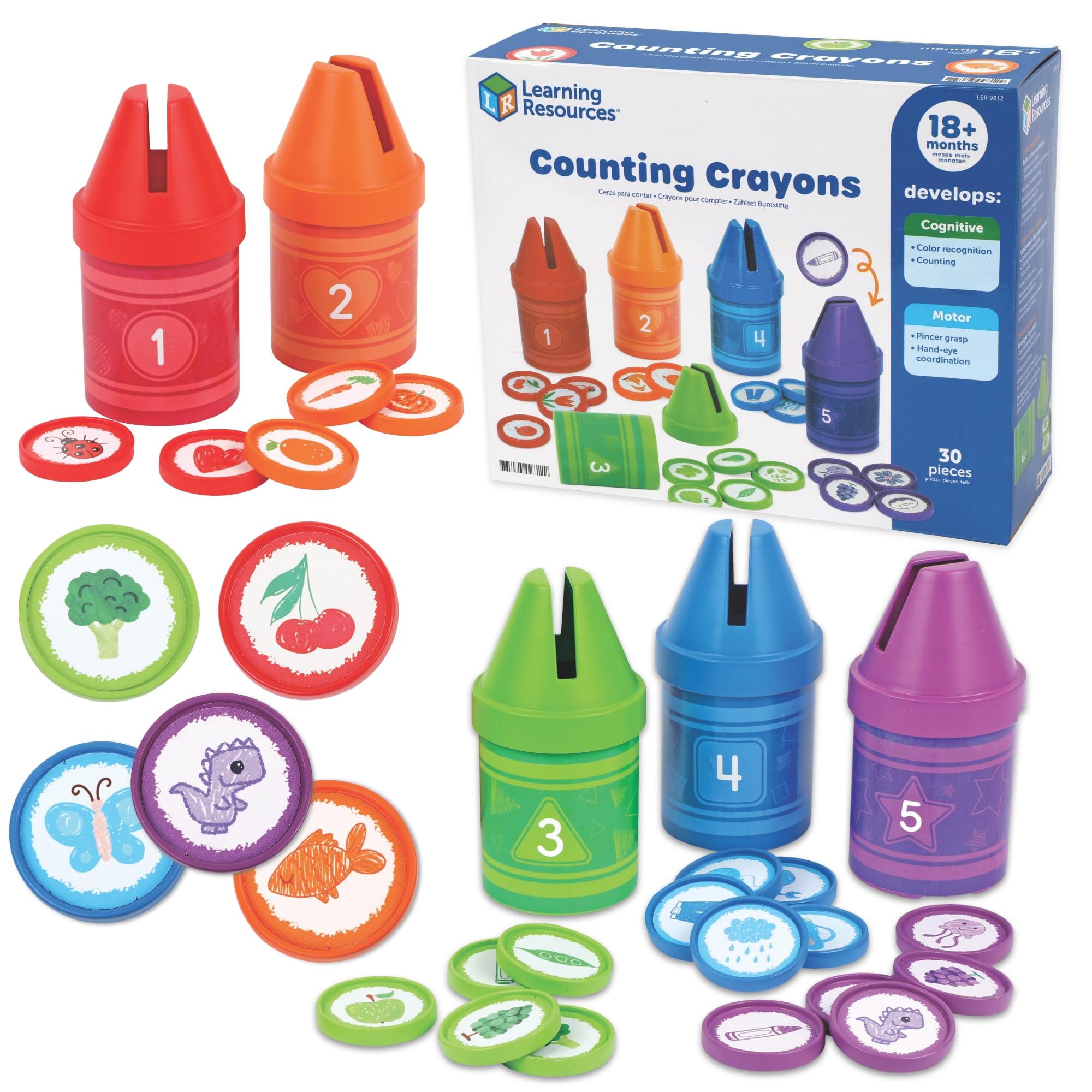 Learning Resources frontal del paquete muestra el set y beneficios educativos