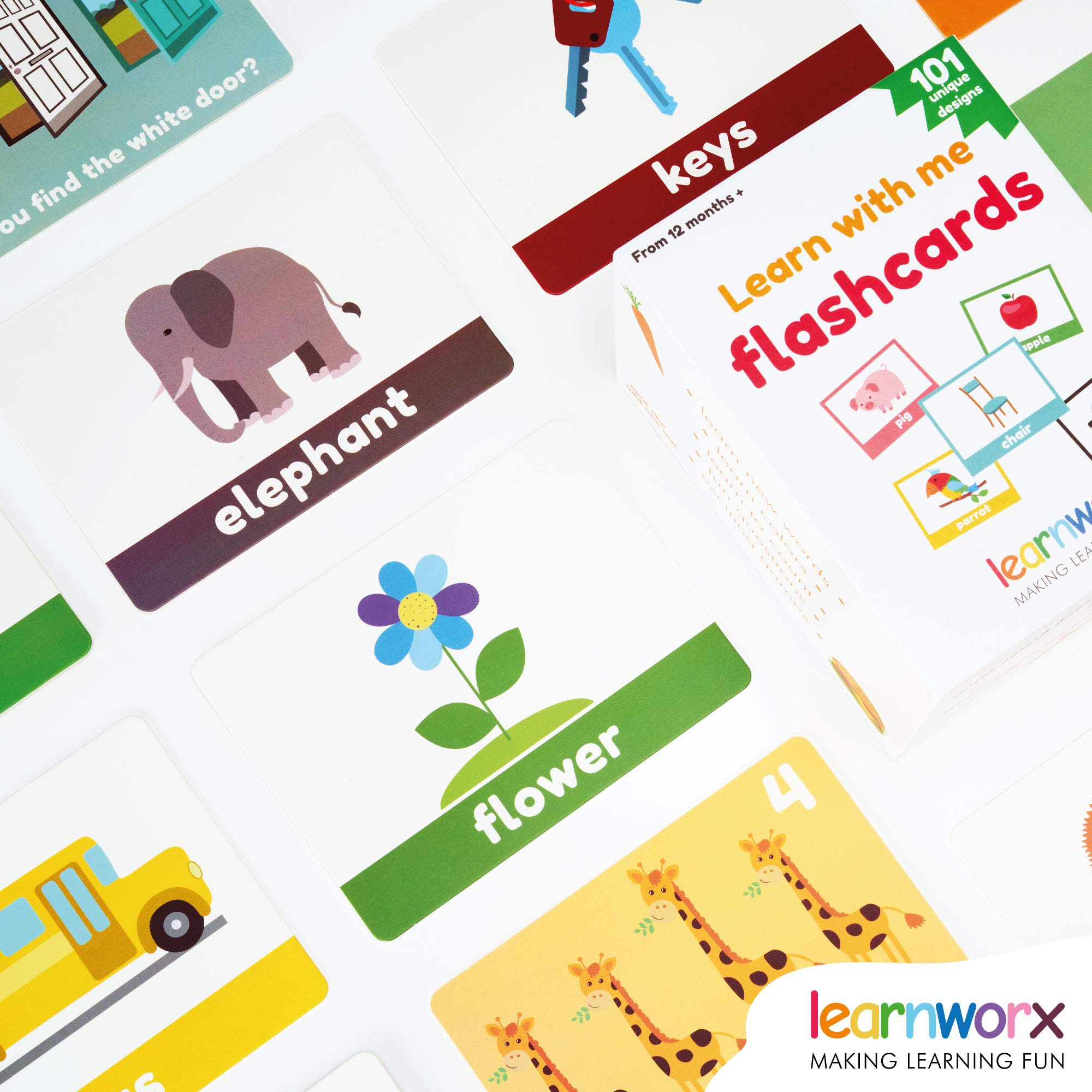 LearnWorx colección abierta mostrando categorías de animales y alimentos para vocabulario