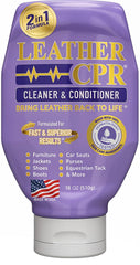 Leather CPR frasco 18 oz frontal mostrando etiqueta clara y uso