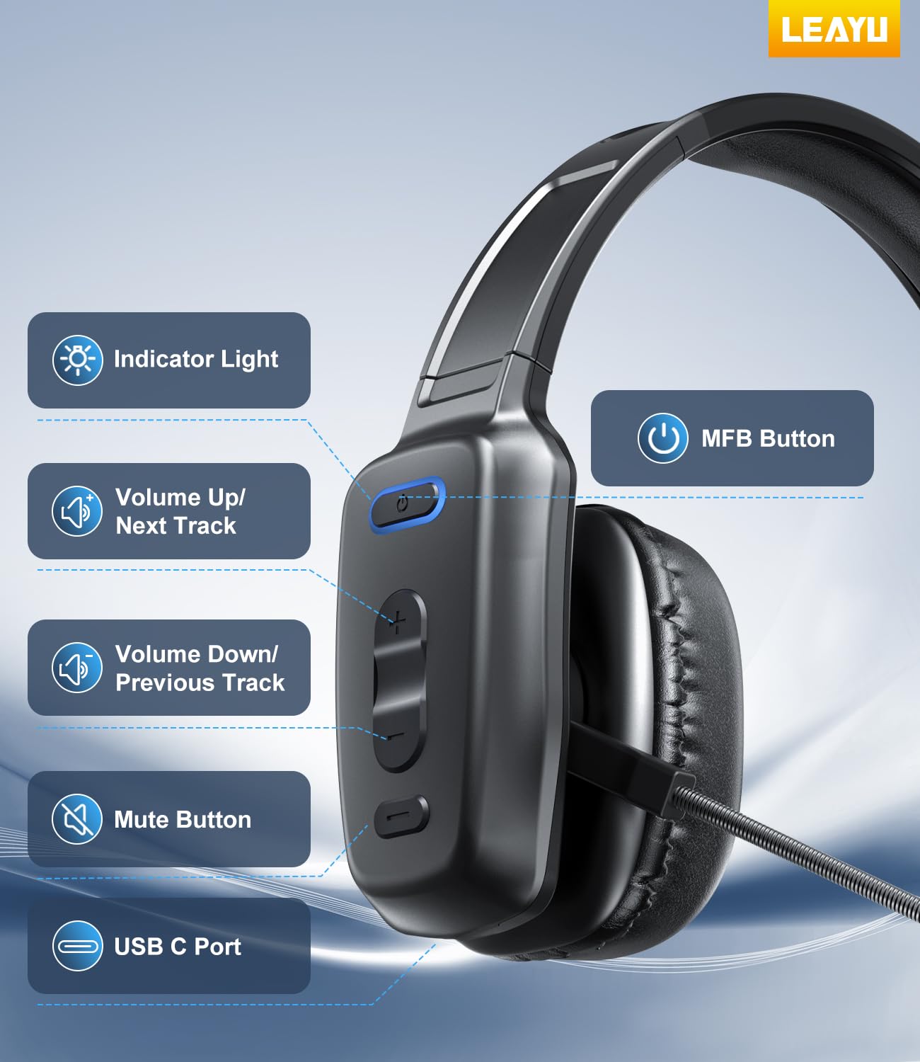LEAYU auricular en ambiente laboral estilo oficina móvil mejora productividad