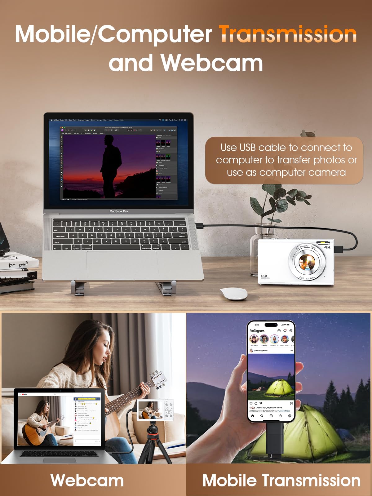 Lecnippy conectado como webcam para videollamadas y streaming
