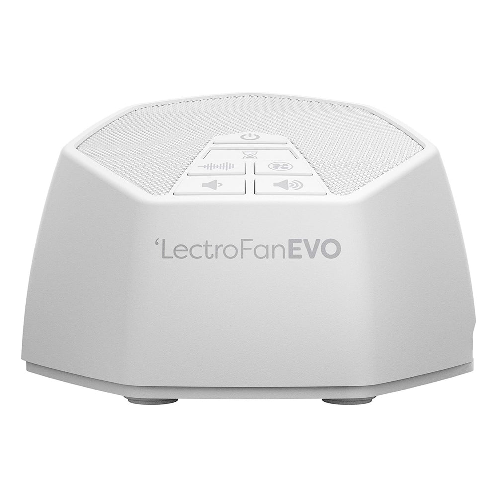 LectroFan EVO vista frontal mostrando controles y diseño compacto para dormir mejor