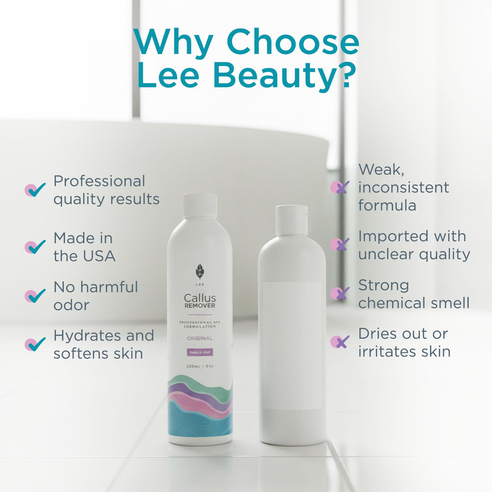 Lee Beauty presentación 8oz comparada con mano para escala