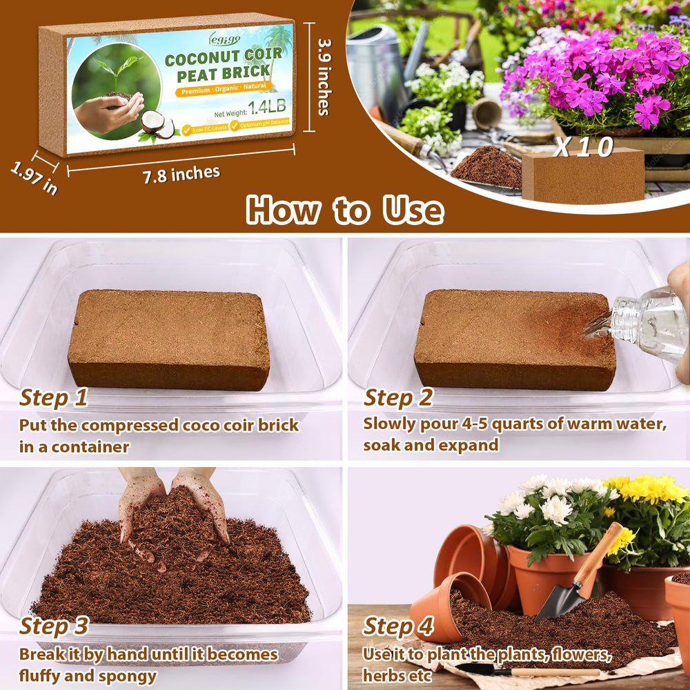 Legigo coir mixed into potting soil demonstrating improved drainage and moisture control