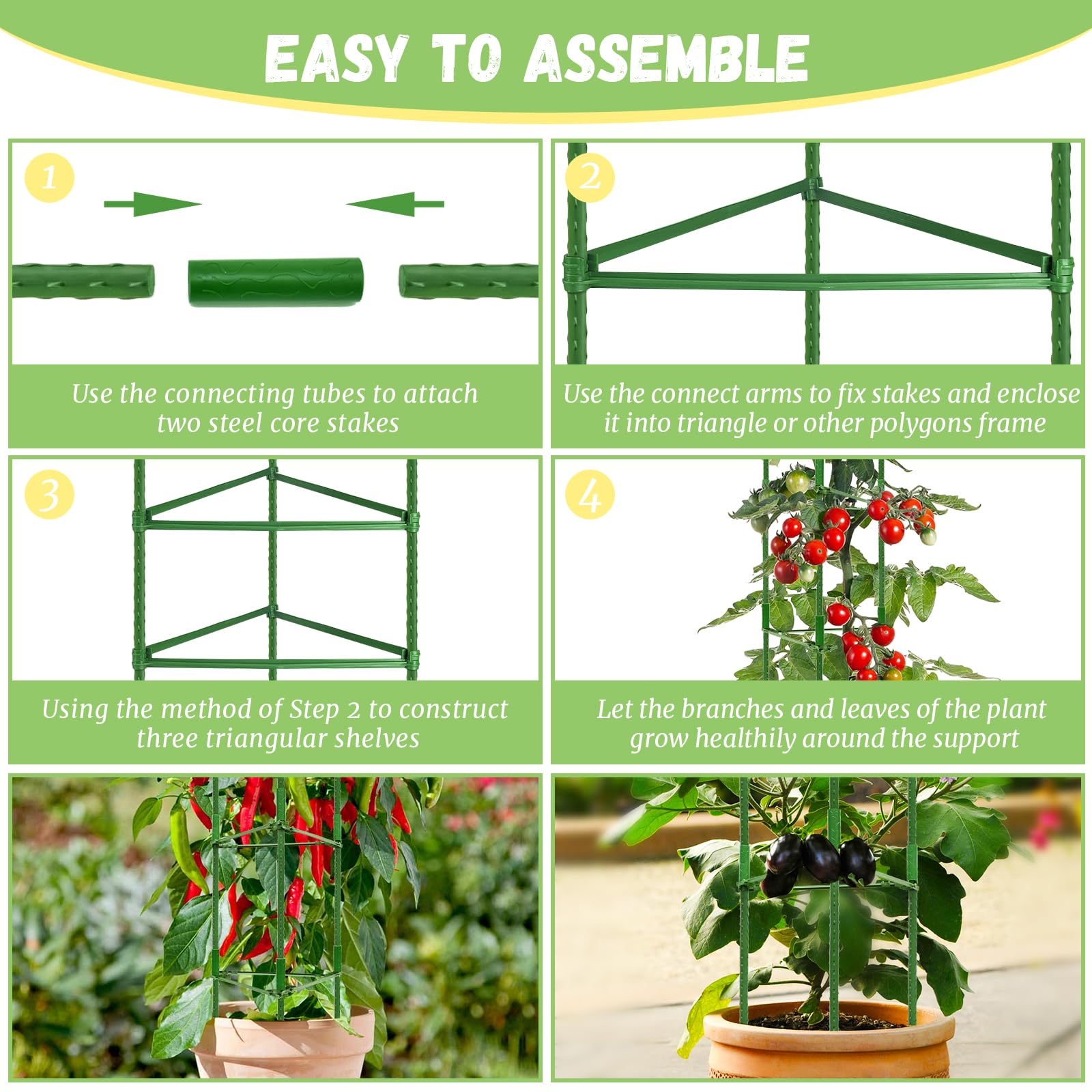 Legigo connecting pipes used to extend height for taller plants