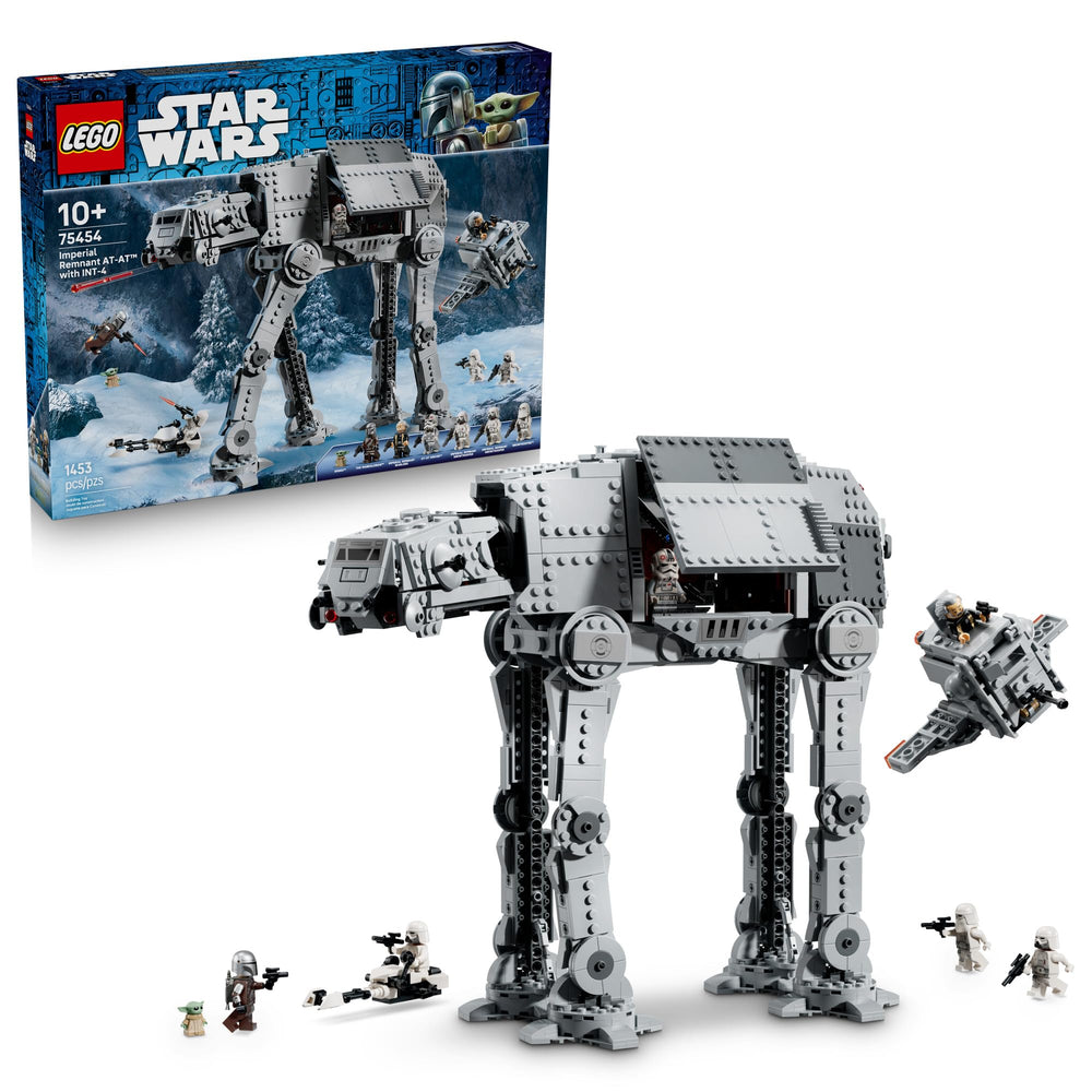 LEGO AT-AT vista frontal mostrando escala y detalles, ideal para exhibir