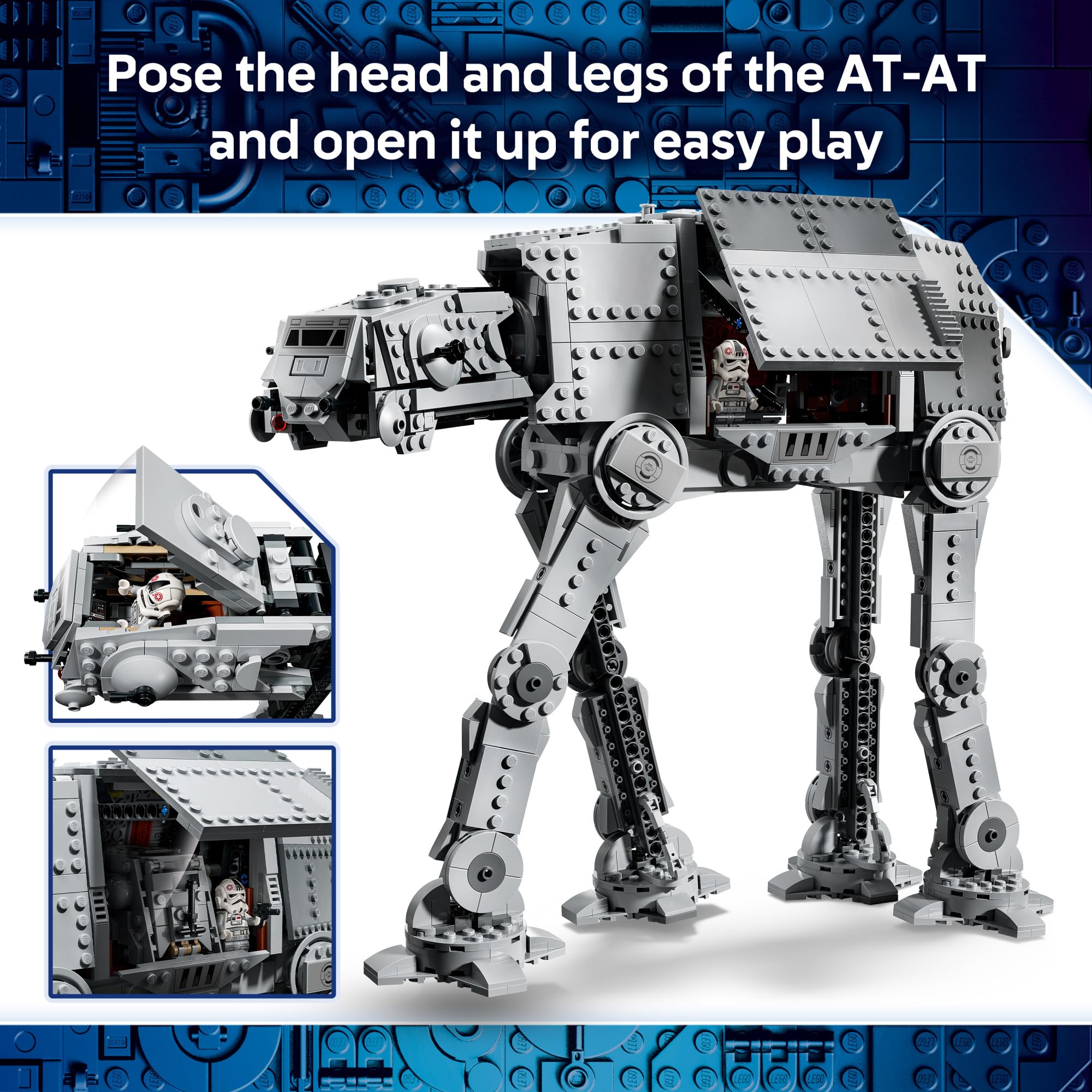 LEGO AT-AT interior de la bodega con asientos y espacio para minifiguras