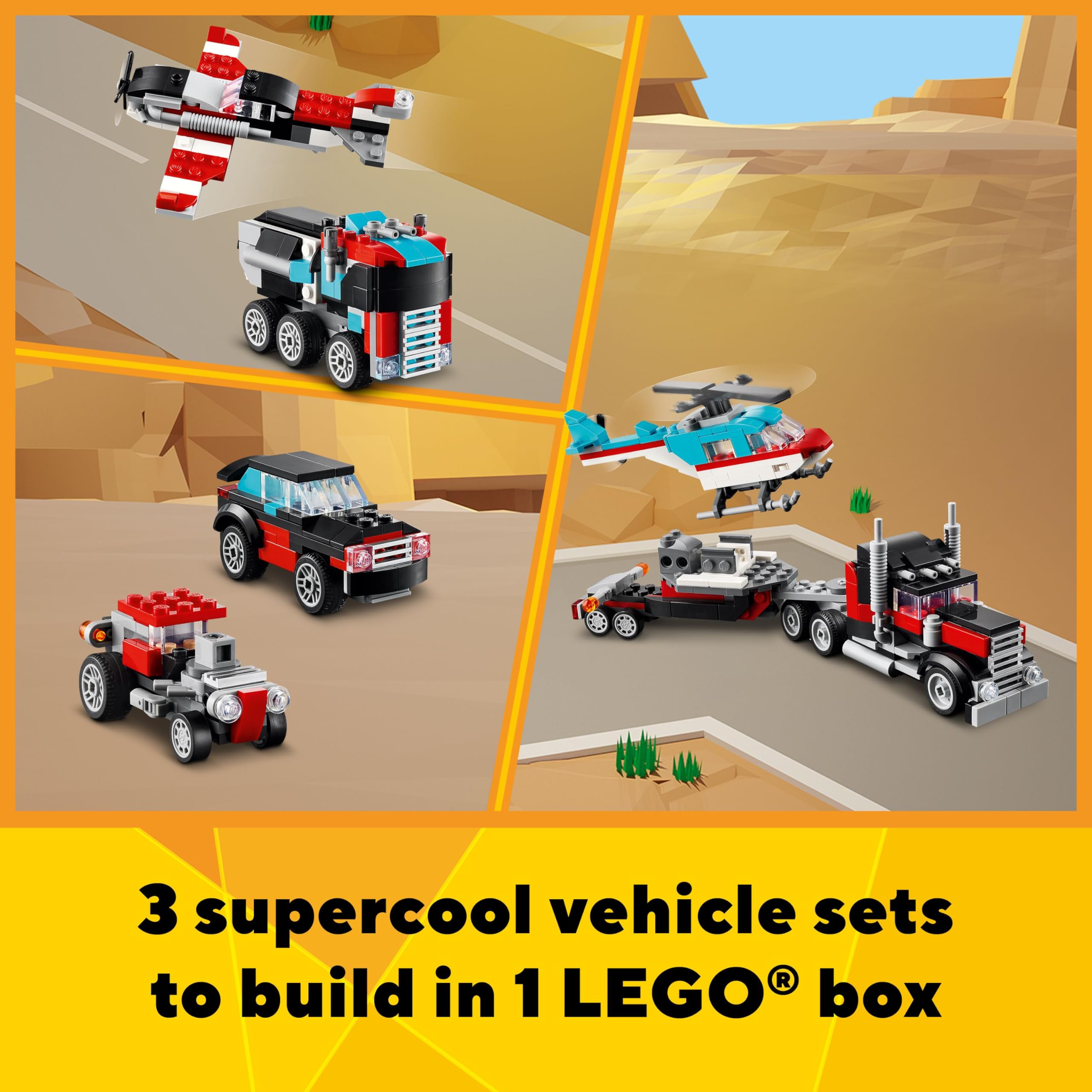 LEGO avión con hélice ilustrando transformación y dinamismo