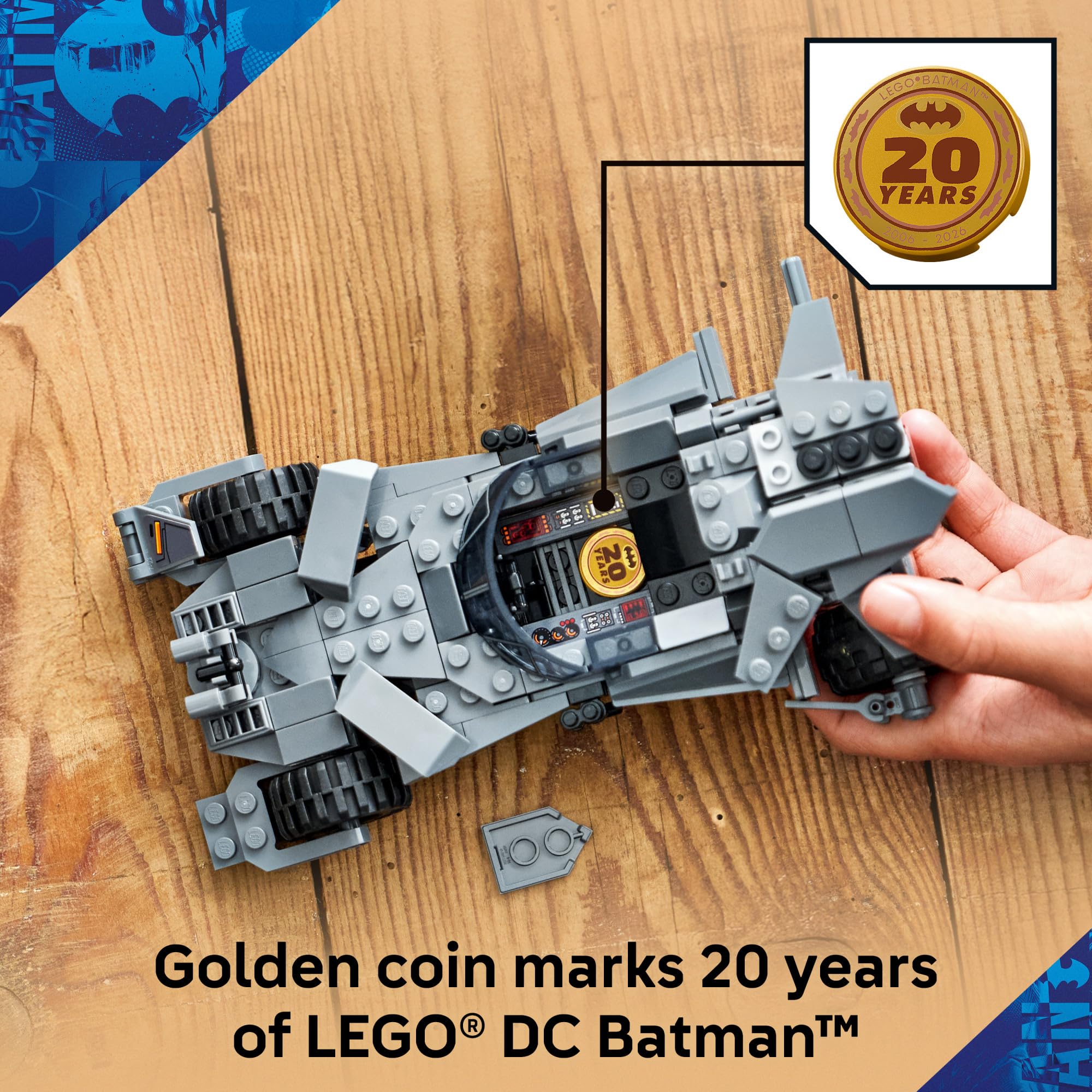 LEGO Batmobile en juego de acción con minifigura para recrear escenas