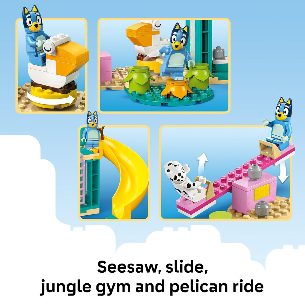 LEGO Bluey figuras Bluey y Chloe interactuando en el parque
