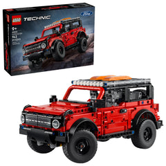 LEGO Ford Bronco vista frontal mostrando diseño rojo y negro y atractivo visual
