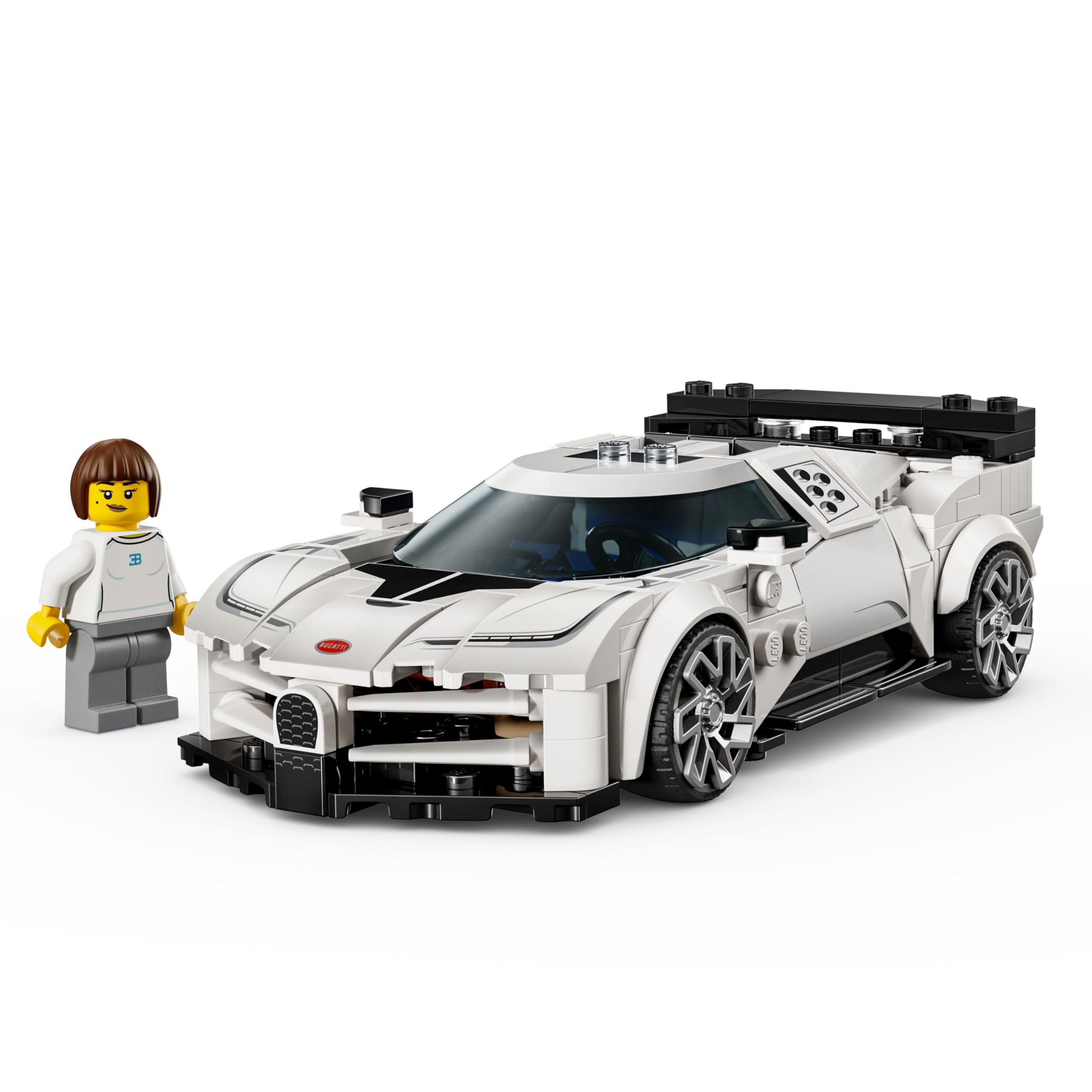 LEGO Bugatti Centodieci comparación con mano, demuestra tamaño a escala