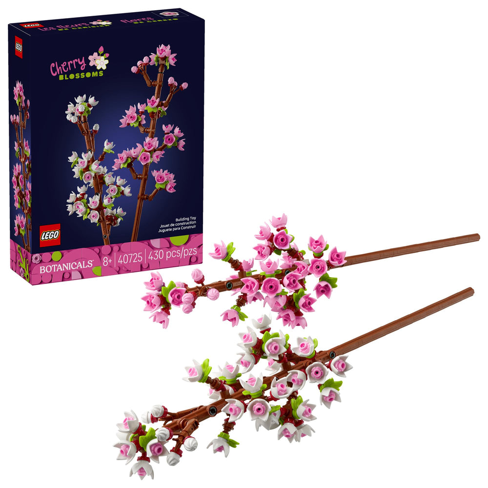 LEGO Cherry Blossoms vista frontal mostrando las dos ramas y colores primaverales