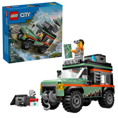 LEGO camión todoterreno vista frontal mostrando diseño robusto y juego activo