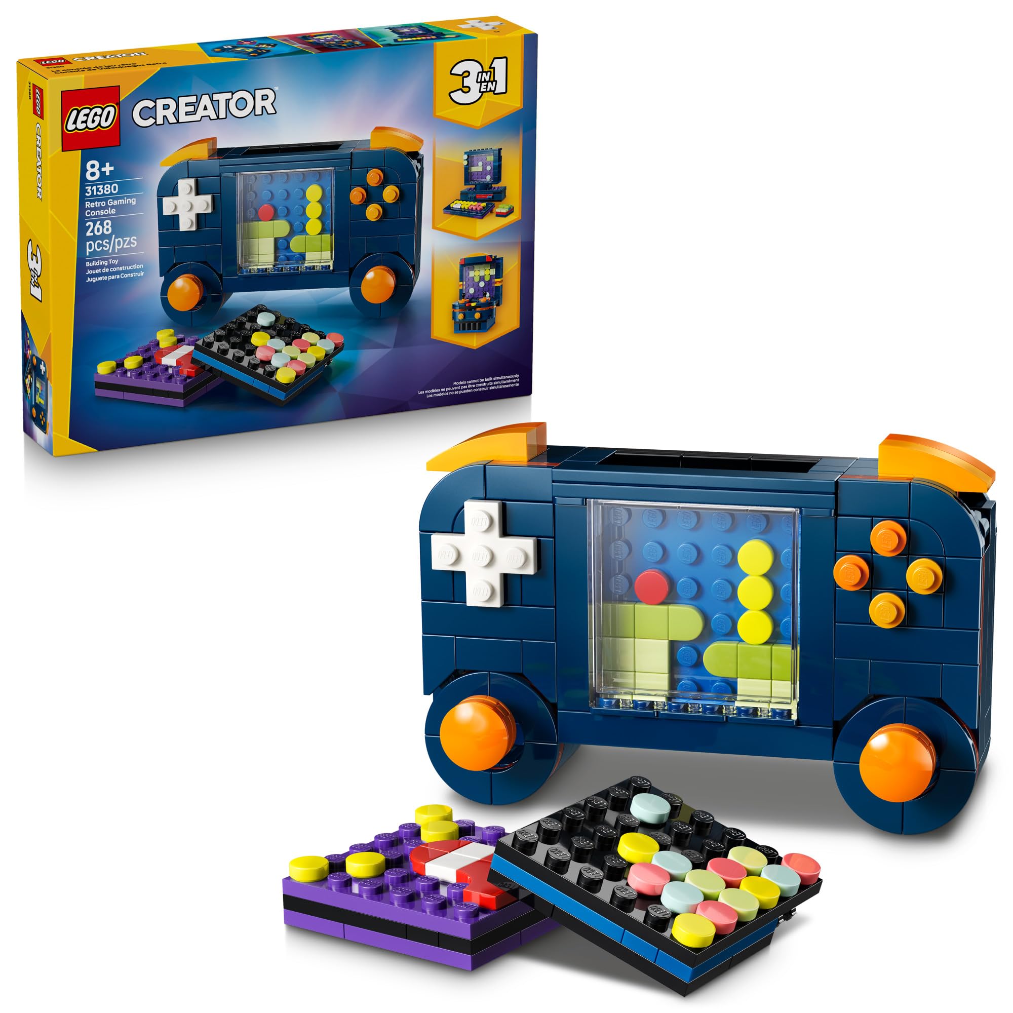 LEGO consola frontal mostrando diseño y detalle, perfecta para jugar y decorar