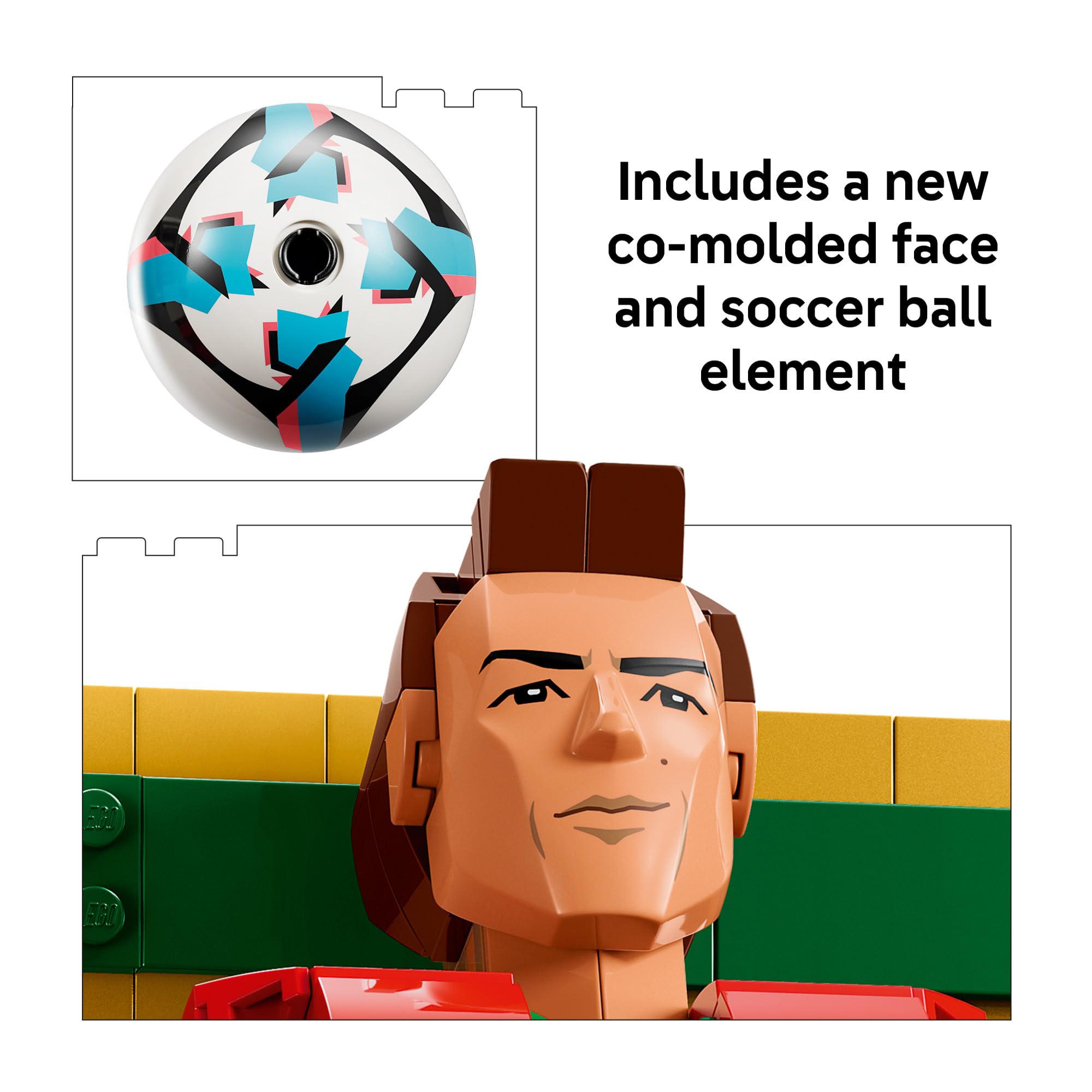 LEGO Cristiano Ronaldo placa con firma impresa ideal para exhibición