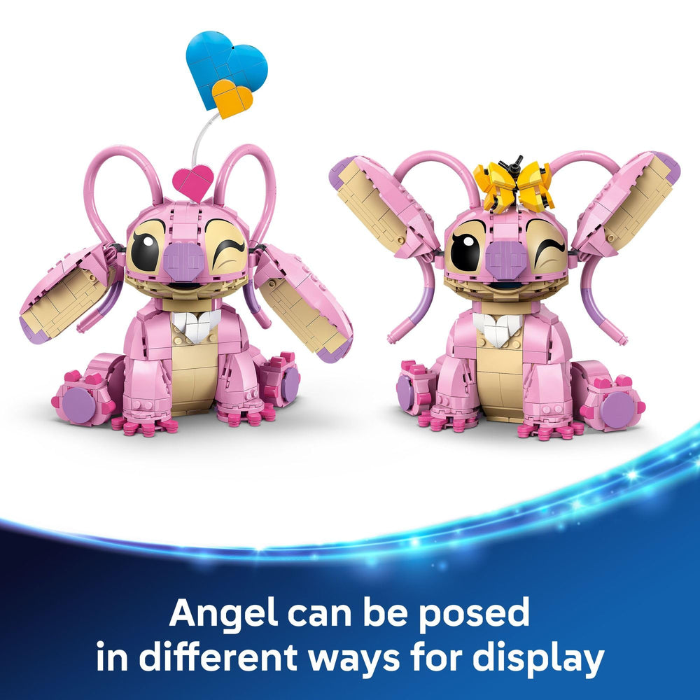 Primer plano de la cara de Angel en LEGO con detalles moldeados que realzan la expresión
