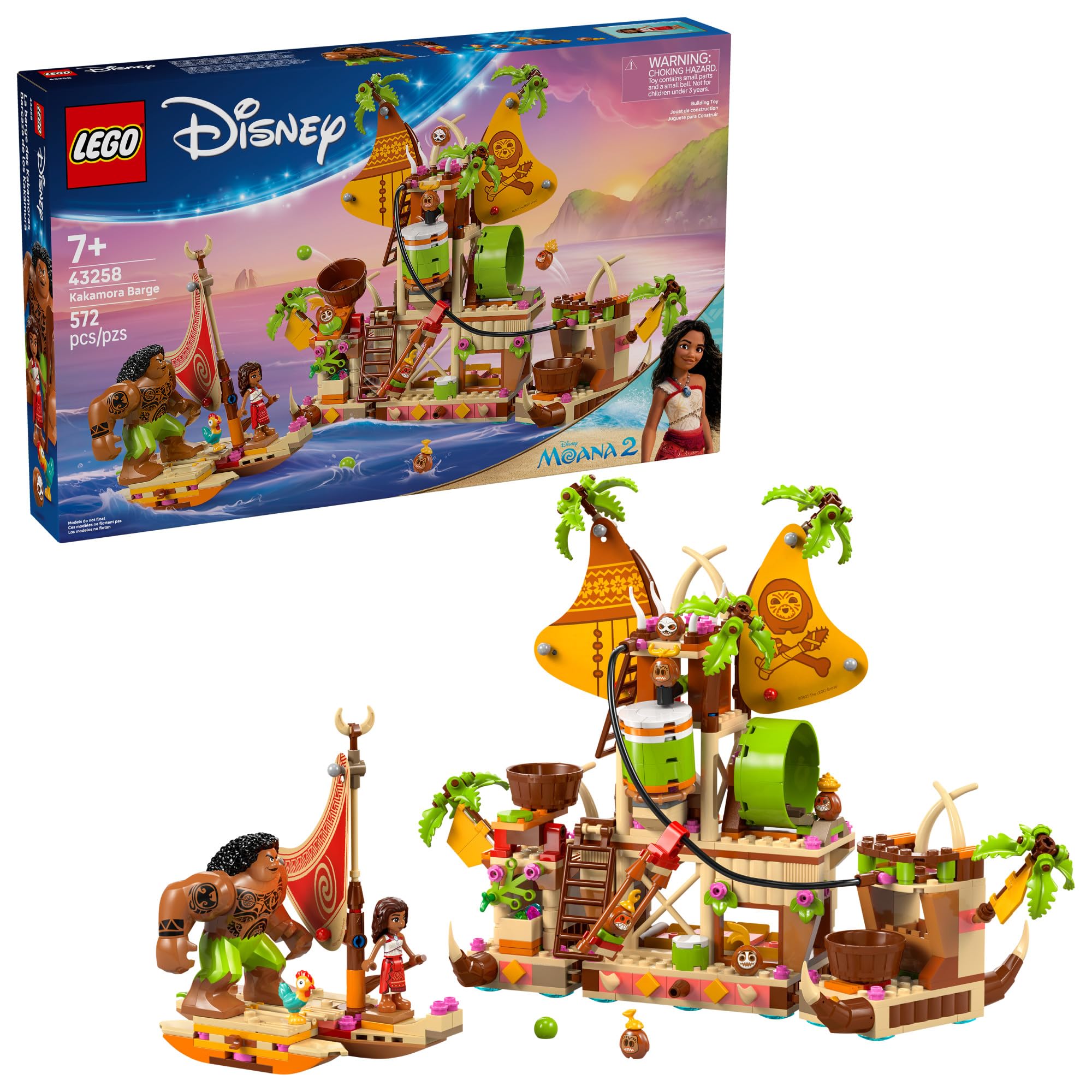 LEGO frontal de la Kakamora Barge mostrando la figura y el diseño, fomenta imaginación