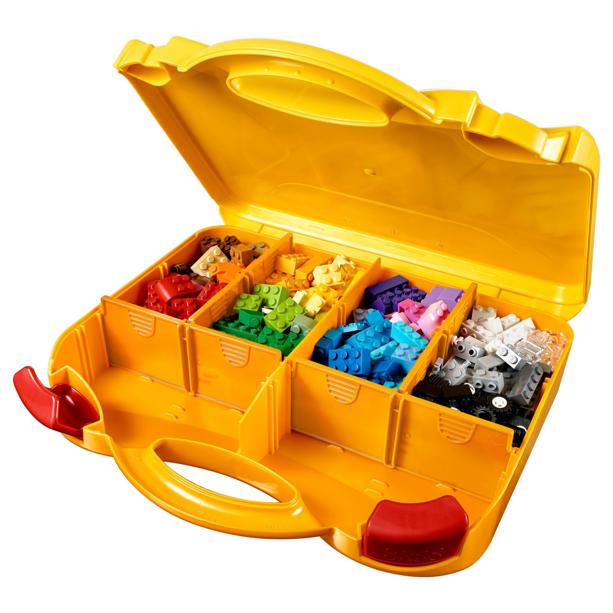 LEGO maletín junto a objeto para mostrar tamaño práctico y portátil